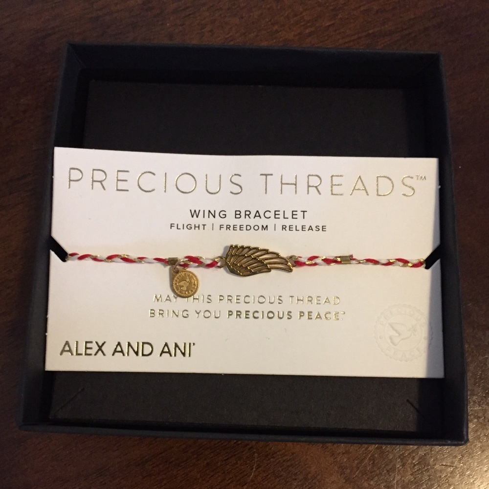Alex and Ani precious threads wing bracelet